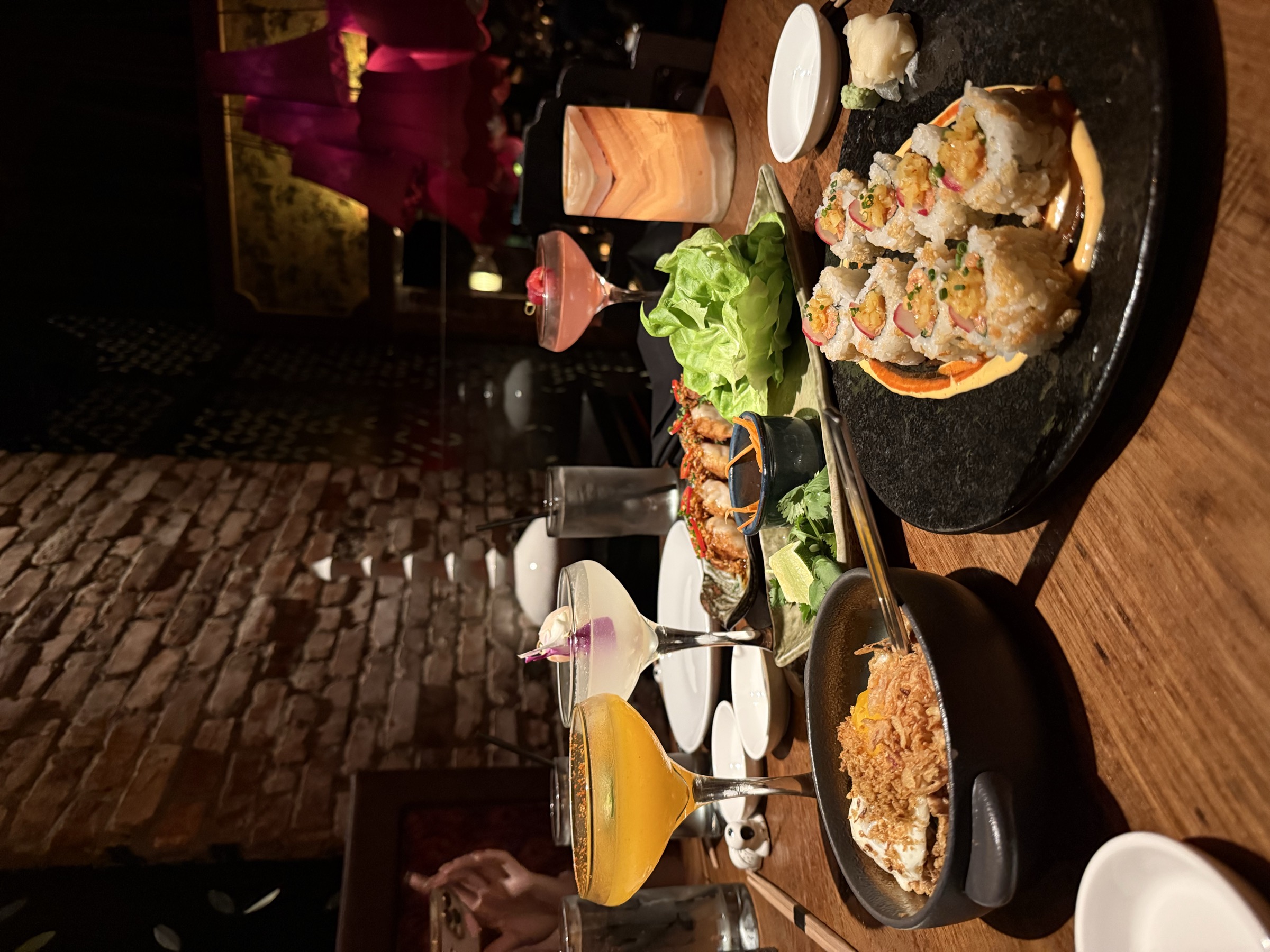 Dinner shared around a table