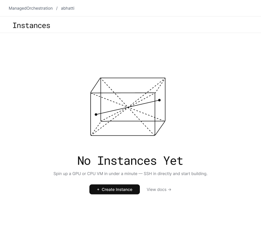 Final V1 Crusoe instances empty state