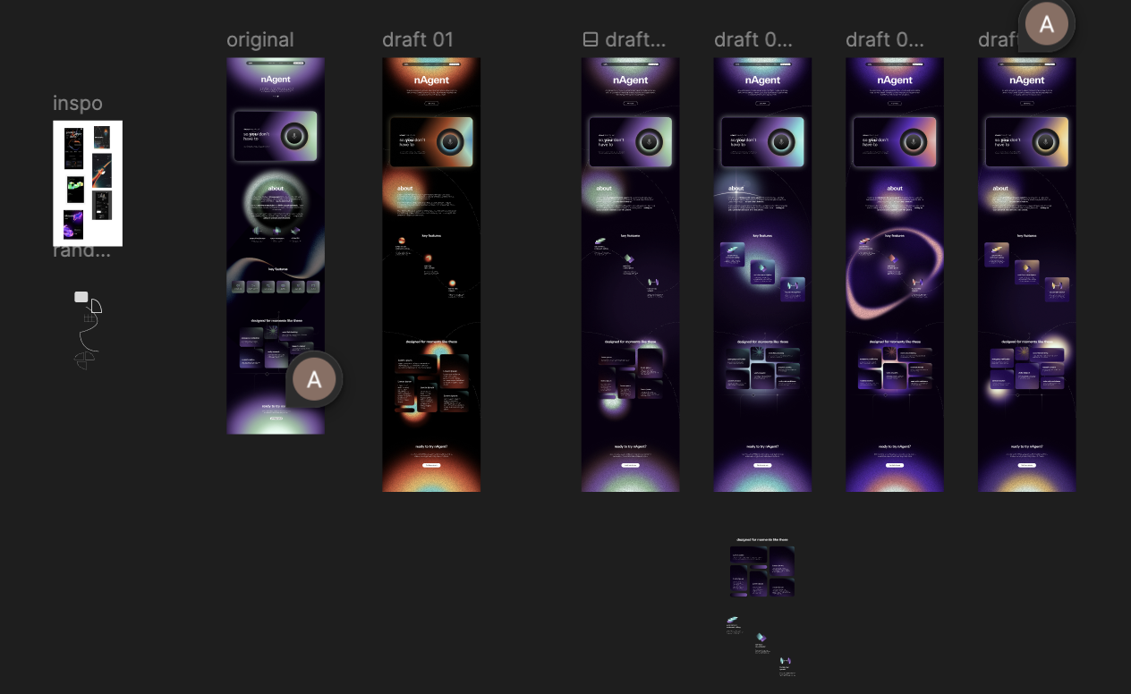 Figma profile and dashboard iterations