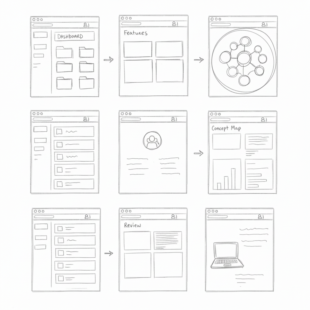 Low fidelity sketches - user flows